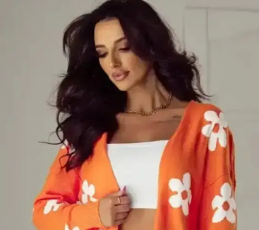 Floral Loose Open Front Cardigan Women UK